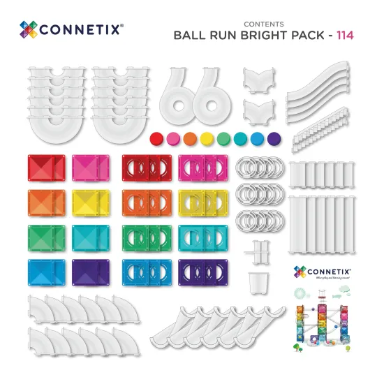 Magnetischer Konstruktionsbaukasten Ball Run Bright Pack 114 Teile