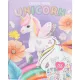 Kreativbuch mit Stickern Gestalte dein Einhorn Ylvi mit 13 Ausmalbildern