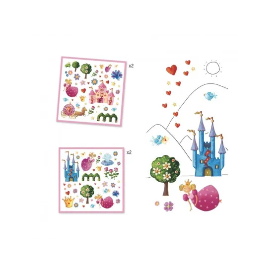 Prinzessinnen-Aufkleber 160 Stk Djeco