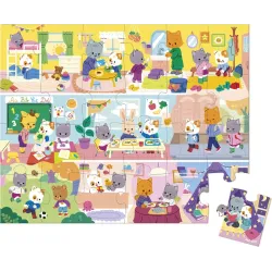 Puzzle im Koffer Mein Tag Katzen 24 Stück