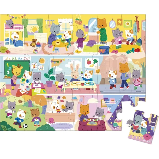 Puzzle im Koffer Mein Tag Katzen 24 Stück