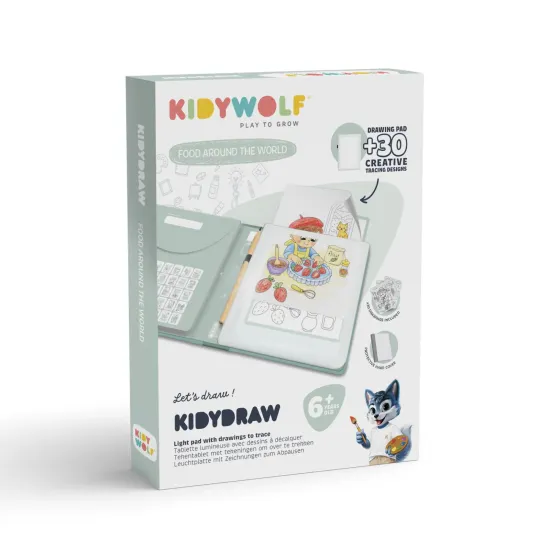 Beleuchtetes Zeichentablett Kidywolf Kidydraw Pad Food around the world Beleuchtetes Zeichentablett Kidywolf Kidydraw Pad Food around the world