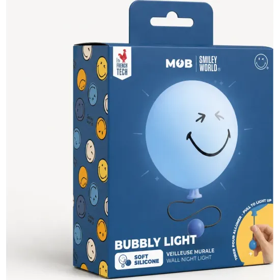 Kinder-Nachtlicht MOB Bubbly Light Smiley World blau Kinder-Nachtlicht MOB Bubbly Light Smiley World blau