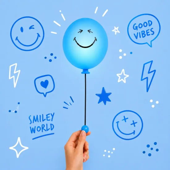 Kinder-Nachtlicht MOB Bubbly Light Smiley World blau Kinder-Nachtlicht MOB Bubbly Light Smiley World blau