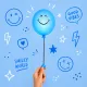 Kinder-Nachtlicht MOB Bubbly Light Smiley World blau Kinder-Nachtlicht MOB Bubbly Light Smiley World blau