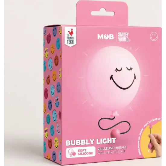 Kinder-Nachtlicht MOB Bubbly Light Smiley World rosa Kinder-Nachtlicht MOB Bubbly Light Smiley World rosa