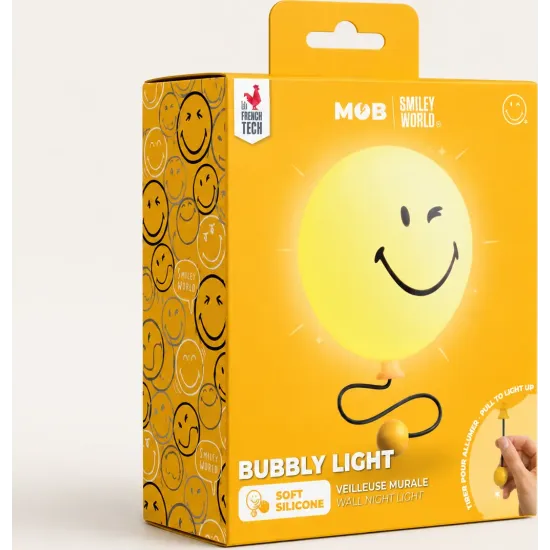 Kinder-Nachtlicht MOB Bubbly Light Smiley World gelb Kinder-Nachtlicht MOB Bubbly Light Smiley World gelb