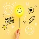 Kinder-Nachtlicht MOB Bubbly Light Smiley World gelb Kinder-Nachtlicht MOB Bubbly Light Smiley World gelb