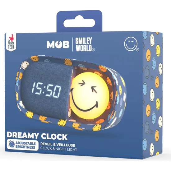 Kinderwecker mit Nachtlicht MOB Dreamy Clock Smiley blau Kinderwecker mit Nachtlicht MOB Dreamy Clock Smiley blau