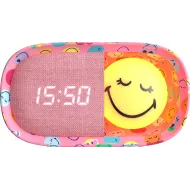 Kinderwecker mit Nachtlicht Dreamy Clock Smiley Rosa