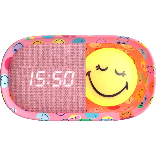 Kinderwecker mit Nachtlicht MOB Dreamy Clock Smiley rosa