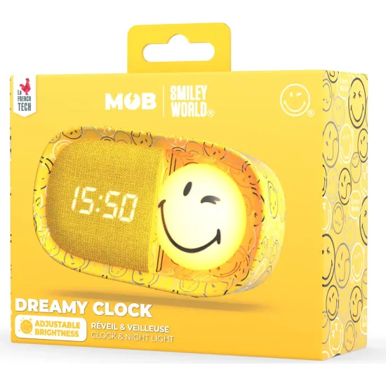 Kinderwecker mit Nachtlicht MOB Dreamy Clock Smiley gelb Kinderwecker mit Nachtlicht MOB Dreamy Clock Smiley gelb