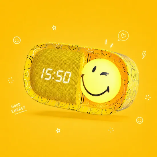 Kinderwecker mit Nachtlicht MOB Dreamy Clock Smiley gelb Kinderwecker mit Nachtlicht MOB Dreamy Clock Smiley gelb