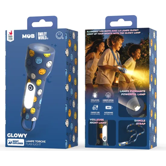 Kinder-Taschenlampe MOB Glowy Smiley Flashlight blau Kinder-Taschenlampe MOB Glowy Smiley Flashlight blau