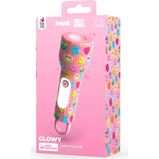 Kinder-Taschenlampe MOB Glowy Smiley Flashlight rosa