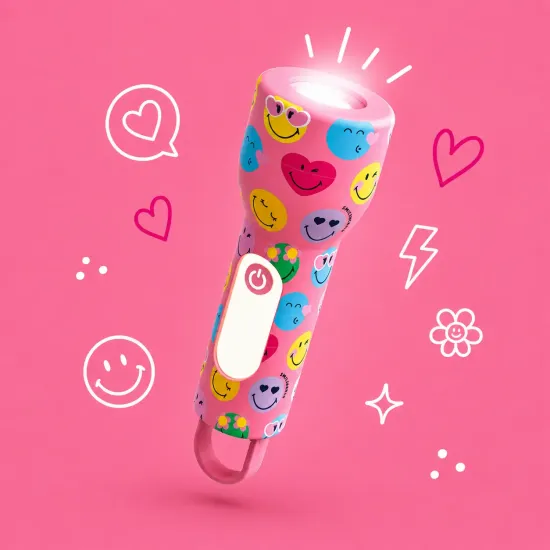 Kinder-Taschenlampe MOB Glowy Smiley Flashlight rosa