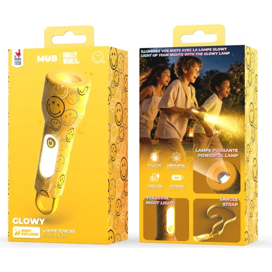 Kinder-Taschenlampe MOB Glowy Smiley Flashlight gelb Kinder-Taschenlampe MOB Glowy Smiley Flashlight gelb