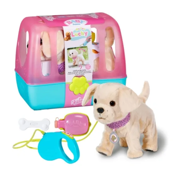 baby born mein froehlicher hund mit transportbox interaktiver hund fuer kinder