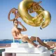 Aufblasbarer Schwimmring Goldener Schwan 95 cm Swim Essentials – großer Schwan fürs Wasser