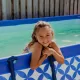 Pool mit Konstruktion Elegance Luxe Dark Blue White Tiles 260x160x65 cm