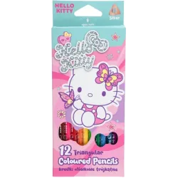 Dreieckige Buntstifte Hello Kitty Pastel Pink 12 Stück