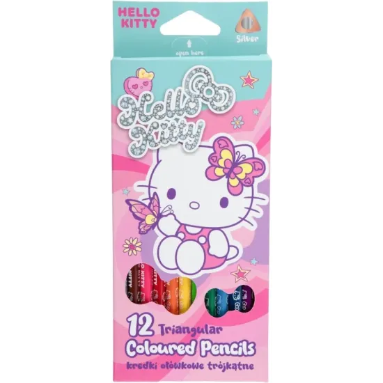 Dreieckige Buntstifte Hello Kitty Pastel Pink 12 Stück