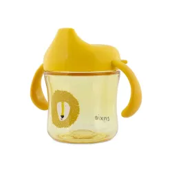 Trinklernbecher mit Trinktülle und Griffen Löwe