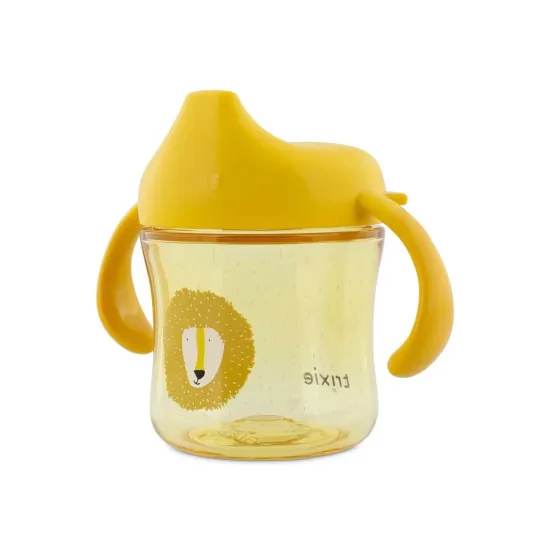 Trinklernbecher mit Trinktülle und Griffen Löwe