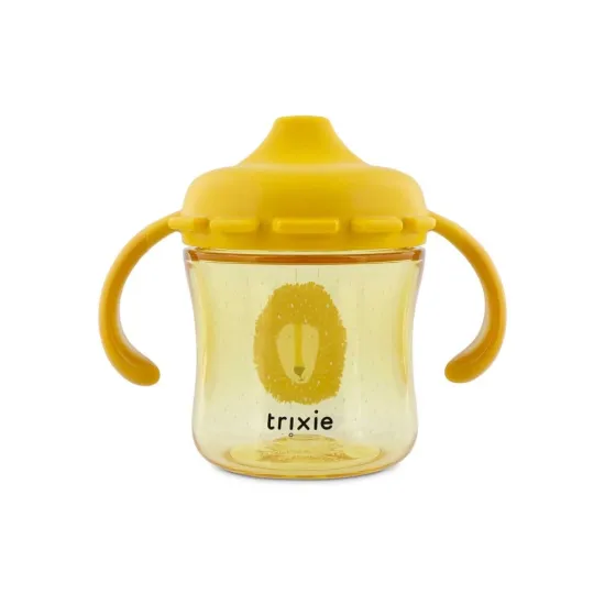 Trinklernbecher mit Trinktülle und Griffen Löwe