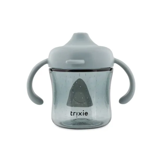Trinklernbecher mit Trinktülle und Griffen Hai