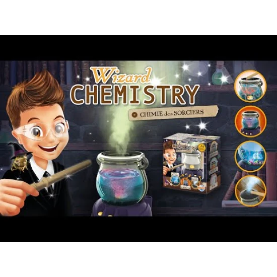 Das Set ist thematisch als Werkstatt eines kleinen „Chemie-Zauberers“ mit allen notwendigen Werkzeugen gestaltet. 