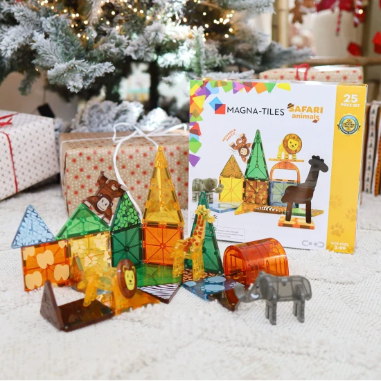 Erkunden Sie die afrikanische Wildnis mit einem magnetischen Bausatz.