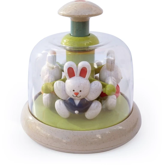 Hasenkarussell (BIO) – ein interaktives Spielzeug mit sanfter Rotation und Geräuschen für Babys.