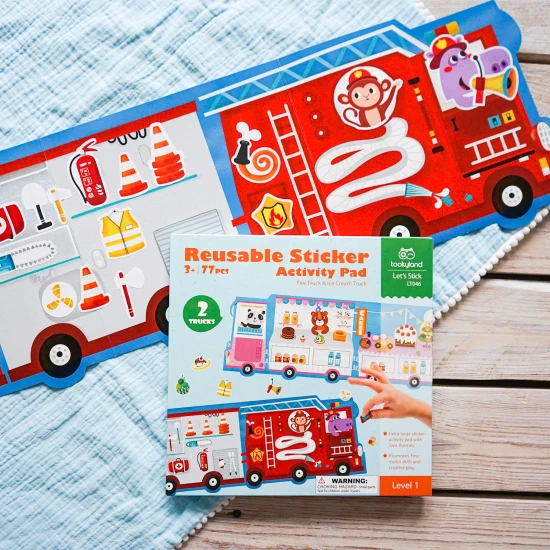 Kreatives Stickerset für Kinder: Eiscreme und Feuerwehrauto