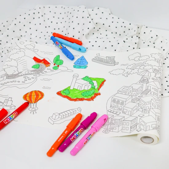 Großes Malbuch auf einer Rolle Cities of the World Tookyland