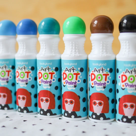 Farben in einer Tube für Punktmalerei, abwaschbar, 12 Stück, Tookyland