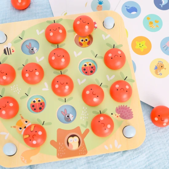 Memoryspiel aus Holz Äpfel Pastell