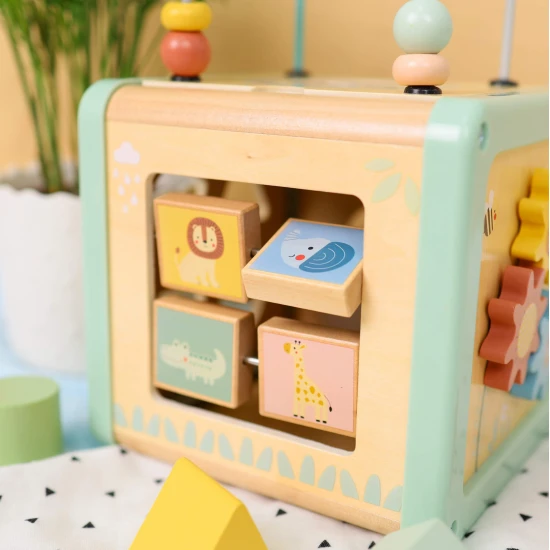 Motorikwürfel aus Holz Louka Pastel Tooky Toy