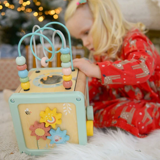 Motorikwürfel aus Holz Louka Pastel Tooky Toy