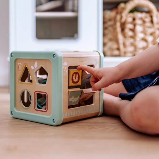 Motorikwürfel aus Holz Louka Pastel Tooky Toy