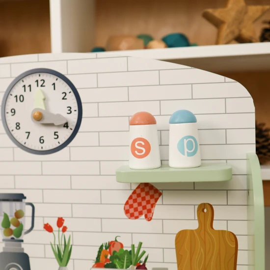 Kinderküche aus Holz Pastell