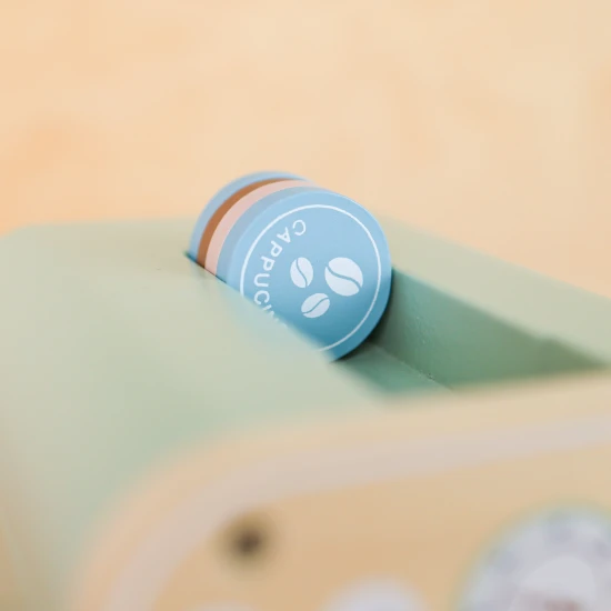 Holzkaffeemaschine für Kinder Pastell