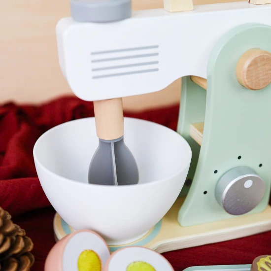 Kinder-Backset aus Holz mit Rührwerk Pastell