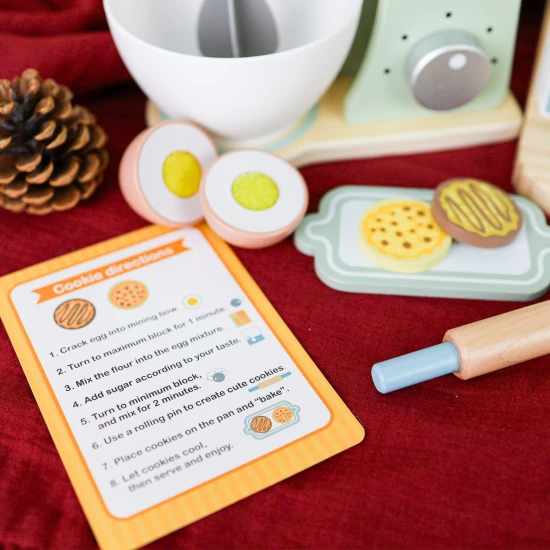 Kinder-Backset aus Holz mit Rührwerk Pastell