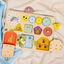 Aktivitätstafel in Pastellfarben – Interaktives Lernspielzeug für Kleinkinder