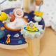 Motorlabyrinth aus Holz mit Weltraummotiven in wunderschönen Pastellfarben.