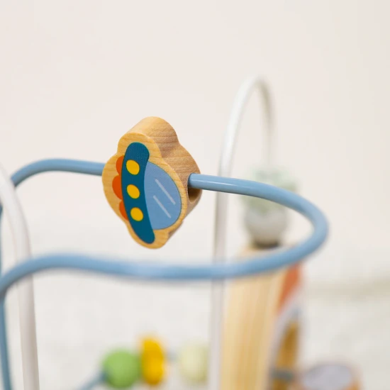 Motorlabyrinth aus Holz mit Weltraummotiven in wunderschönen Pastellfarben.