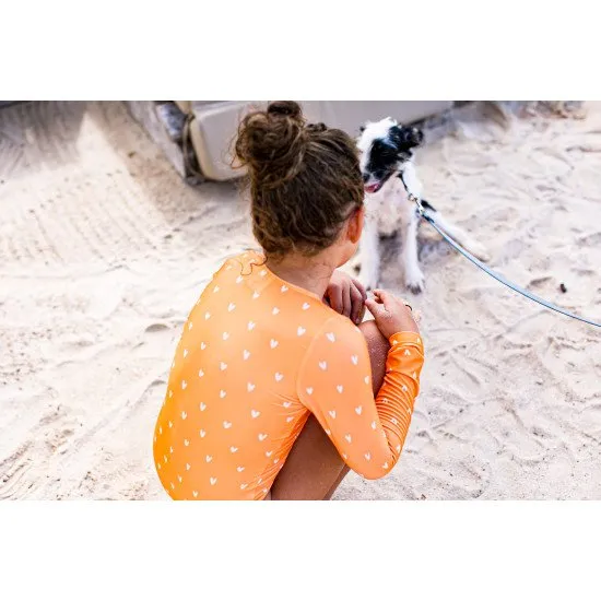 Langarm-Bademode für Mädchen mit UPF 50+, Herz | Swim Essentials