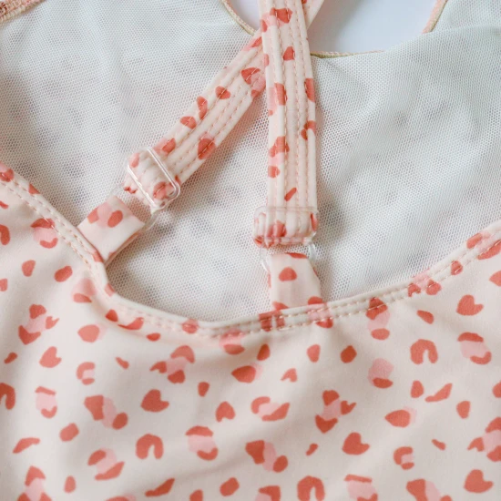 Kinder Mädchen Bademode UPF 50+ Leopard altrosa Swim Essentials