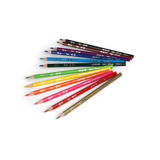 Dreieckige Stitch Blue Buntstifte mit 12 Farben und Kleber, geeignet für Kinder